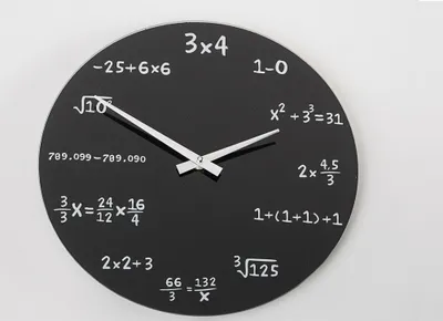 Immagine prodotto di Orologio da parete Out of the Blue in vetro nero - Mathematic