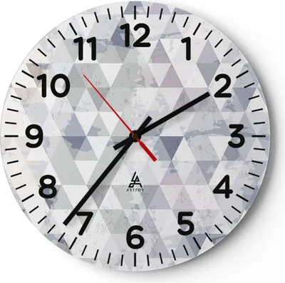 Produktbild von Wanduhr - Rund - Glasuhr - Abstraktion modern - 30x30cm - Schleichendes Uhrwerk - Lautlos - zum Aufhängen bereit - Dekoration Modern - Wanddekoration aus Glas - C4AR30x30-4075