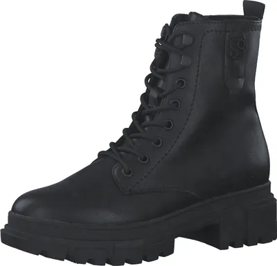 Produktbild von s.Oliver Damen Stiefelette Combat Boot Plateau Profilsohle 5-25214-41, Größe:40 EU, Farbe:Schwarz