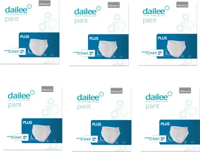 Obrázok produktu pre Dailee Pants Plus L - 90x plienky pre dospelých - inkontinenčné nohavičky pre mužov a ženy - 6 kvapiek, veľkosť large