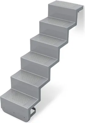 Produktbild von Pooltreppe Eleganz 60 I 5-stufig I Randbefestigung - lang I silbergrau
