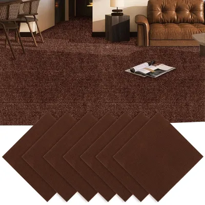 Zdjęcie produktu dla 30 sztuk samoprzylepnych płytek dywanowych, kolor brązowy, wymiar 30x30 cm