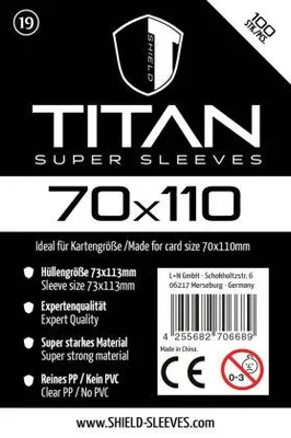 Produktbild von Shield Titan 19 - 100 Super Sleeves für Kartengröße 70x110 mm