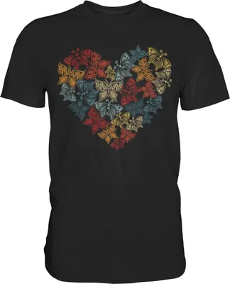 Produktbild von Frauen Schmetterling Herz T-Shirt – Black / S