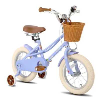 Produktbild von STITCH 12/14/16/18/20 Mädchenfahrrad für 2-13 Jahre alte Kinder, 12" 14" 16" Kinderfahrrad mit Stützrädern & Korb, Kotflügel 20 Zoll mit Ständer, Lila