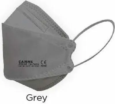 Produktbild von Carine Medizinische Masken Carine FFP2 NR FISCHFORM Masken GRAU 10 Stk