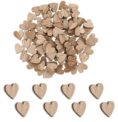 Produktbild von TRANKIELO® - 100 Holzherzen, 1,2 x 1,2 cm - Perfekt zum Basteln, für Dekorationen, zum Valentinstag und für Hochzeiten