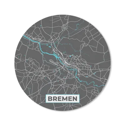 Produktbild von MuchoWow® Mauspad Mousepad Deutschland - Blau - Bremen - Stadtplan - Karte 50x50 cm - Mousepads - Maus Mat - Pad - Mausunterlage - Vinyl