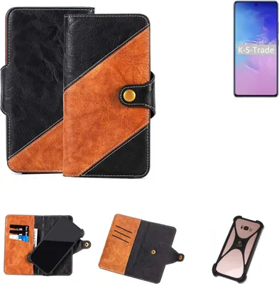 Produktbild von K-S-Trade Handyhülle Schutzhülle Bookstyle Case Wallet-Case kompatibel mit Samsung Galaxy Note 10 Lite Handy Cover Bumper Klapphülle schwarz