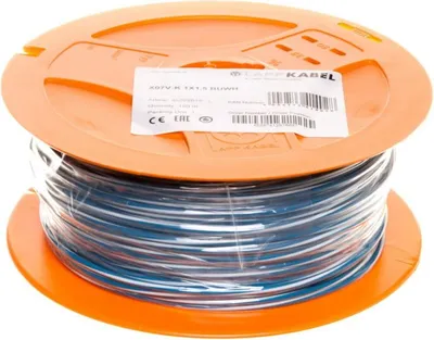 Imagen del producto de Cable de instalación X07V-K, 1,5, azul/blanco, 4522261S / 150 metros