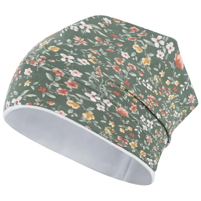 Produktbild von Mädchen Mütze Übergangsmütze Beanie Blumen, Gr. 54-56, Grün-Creme