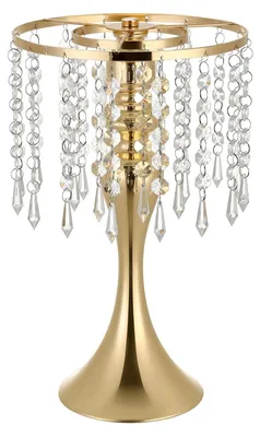 Immagine prodotto di Set da 20 vasi da matrimonio, centrotavola alti 33,5 cm, vasi da banchetto in cristallo facili da montare, finitura galvanizzata, supporto versatile per composizioni floreali per feste, eventi e decorazioni per la casa, dorati