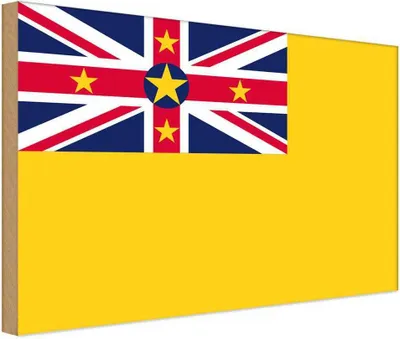 Produktbild von vianmo Holzschild 30x40 cm Niues Niue Flagge Fahne Wappen