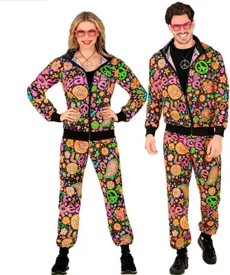 Produktbild von NEON PEACE & LOVE HIPPIE PARTY FASHION TRAININGSANZUG Gr. XXL