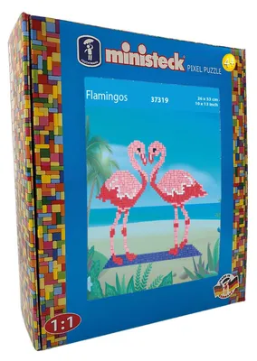 Produktbild von Ministeck Mosaik Flamingos - XL Box - 800 Teile - kreatives Spielzeug