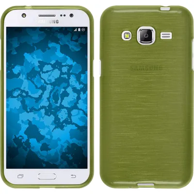 Produktbild von PhoneNatic Case kompatibel mit Samsung Galaxy J2 (2015) - pastellgrün Silikon Hülle brushed Cover