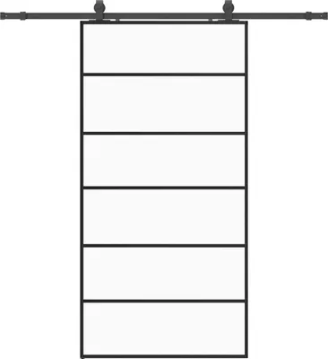 Immagine prodotto di vidaXL Porta scorrevole con raccordo nero 102x205 cm vetro ESG