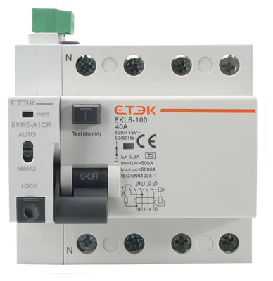 Fehlerstromschutzschalter 4P 40A 300mA 6kA automatische Wiedereinschaltung