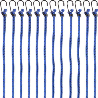 Produktbild von PRETEX 12er-Set Universal-Gepäckspanner mit Haken, in 88 cm Länge, blau, extra stark - Spanngurte, Spanngummi, Expander