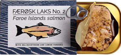 Produktbild von Fangst Faerosk Laks No.2 | Färöer-Inseln Lachs mit Sanddorn und Zitronenverbene | 1 x 110 g