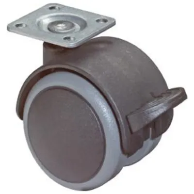 Obrázok produktu pre BS kolieska dvojité kolieska F86.050.PL plastové uzamykateľné Ø 50 mm do 40 kg s doskou 42x42 mm sivé