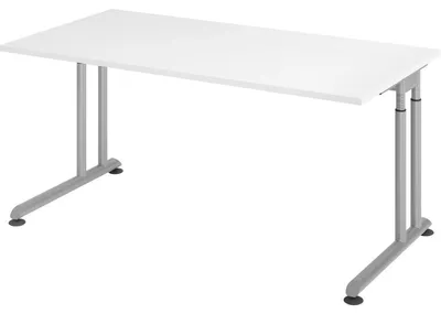 Produktbild von Schreibtisch C-Fuß 160x80cm Weiß/Silber