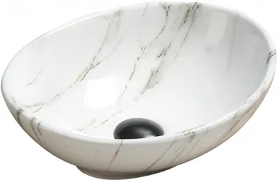 Image de ELZA lavabo pour plan de travail 40x33 cm pierre blanche (21014091)