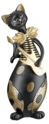 Produktbild von Gilde Figur, Katze, "Kapella", Musikermotiv, Kunstharz, schwarz, , L. 9 cm, B. 14 cm, H. 37 cm  37948