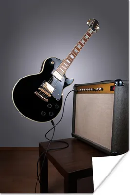 Produktbild von MuchoWow® Poster Eine schwebende E-Gitarre 20x30 cm - Papierdruck
