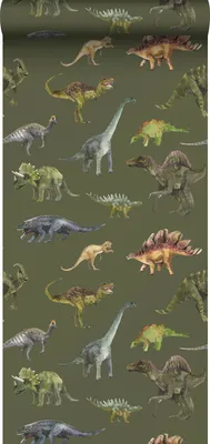 Obrázek produktu pro Sanders & Sanders tapety dinosauři tmavě zelená 50 x 900 cm