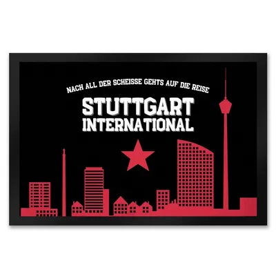 Produktbild von Stuttgart Europapokal Fußmatte XXL in 50x75 cm mit Spruch Stuttgart