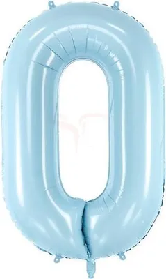 Produktbild von Folienballon Zahl „0“, 86cm, hellblau
