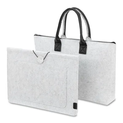 Produktbild von Laptop Hülle 14 Zoll - Wasserdichte Laptoptasche, Notebook PC Schutzhülle, Filz-Laptop Sleeve hellgrau