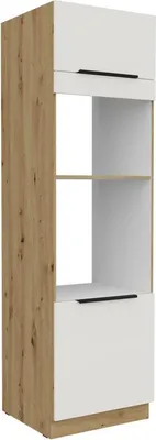 Obrázek produktu pro Skříň na vestavné spotřebiče LUNARA - šířka 60 cm, bílá / dub artisan