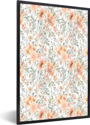 Produktbild von MuchoWow® MuchoWow® Gerahmtes Poster Blumen - Collage - Farben 20x30 cm - Poster mit zchwarzem Bilderrahmen - Drucken - Bilder Poster im Rahmen