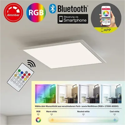 Produktbild von Briloner LED Deckenleuchte36W dimmbar Farbwechsel, App, Bluetooth, weiß, 59.5 cm