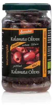 Zdjęcie produktu dla Epikouros oliwki Kalamata drylowane 200gDemeter