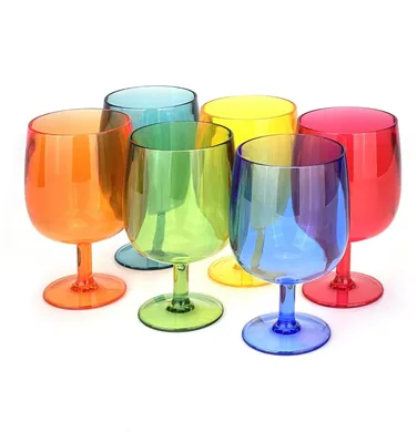 Image de Lot de 6 verres en plastique acrylique incassable, capacité de 350 ml