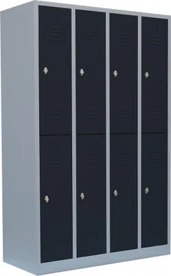 Produktbild von Spind Garderobenschrank Stahlschrank Doppelspind doppelstöckig 4 Abteile 520248