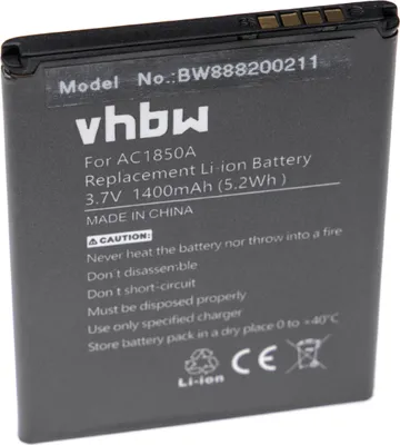 Produktbild von vhbw Akku kompatibel mit Archos 45 Helium 4G, 50c Neon, 45b Helium 4G Handy Smartphone Telefon (1400 mAh, 3,7 V, Li-Ion)