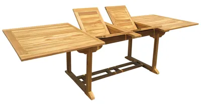 Produktbild von Teak Tisch Gartentisch ausziehbar Doppelauszug Holztisch rechteckig 260/180cm