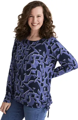 Produktbild von Stooker Women CARA Damen Langarmshirt Slim Fit 40/42 blue abstract aop
