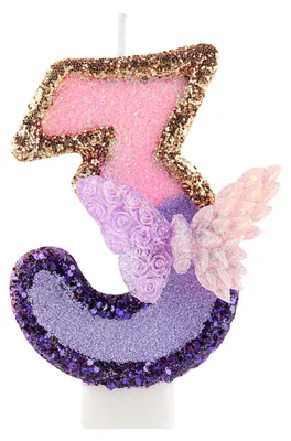 Productafbeelding van 3D Schmetterling verjaardag nummer 3 kaarsen voor taart en cupcakes