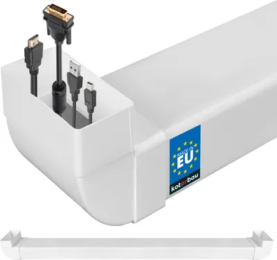 Produktbild von KOTARBAU® Kabelkanal Unterputz für TV 120x60mm 163cm lang Kabelmanagement für Fernseher Unsichtbare Kabeldurchführung für TV Kabel PVC Kabelkanal Weiß
