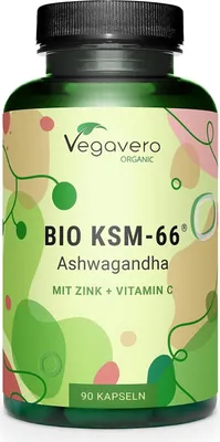 Image de VegaveroKSM-66 Ashwagandha | 90 gélules | à l'acérola et au zinc | végétalien