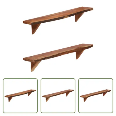 Immagine prodotto di The Living Store Mensole da parete 2 pezzi 90 x 20 x 18 cm in legno massiccio di acacia