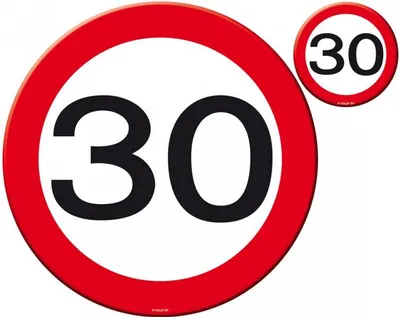 Produktbild von 30. Geburtstag Verkehrsschild 4 Platzsets und Becheruntersetzer