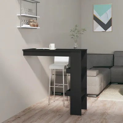 Obrázok produktu pre vidaXL Nástenný barový stôl čierny 102x45x103,5 cm Materiál drevo