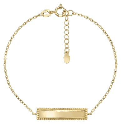Produktbild von 375 Echtgold Armband mit Gravurplatte filigran verstellbar Damen