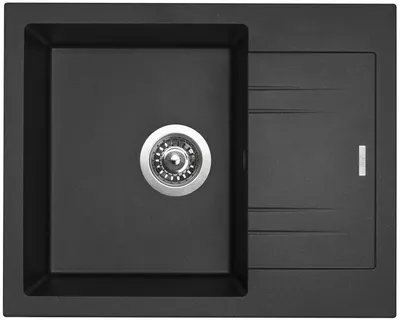 Obrázek produktu pro Sinks Linea 600 N Metalblack dřez granitový s odkapem + sifon
